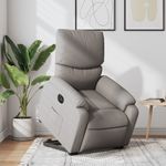 Casa si Gradina - Mobilier - Scaune si fotolii - Fotolii - Fotoliu electric rabatabil cu ridicare, gri taupe, textil - Infinity.ro
