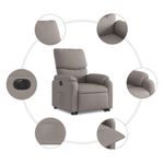 Casa si Gradina - Mobilier - Scaune si fotolii - Fotolii - Fotoliu electric rabatabil cu ridicare, gri taupe, textil - Infinity.ro