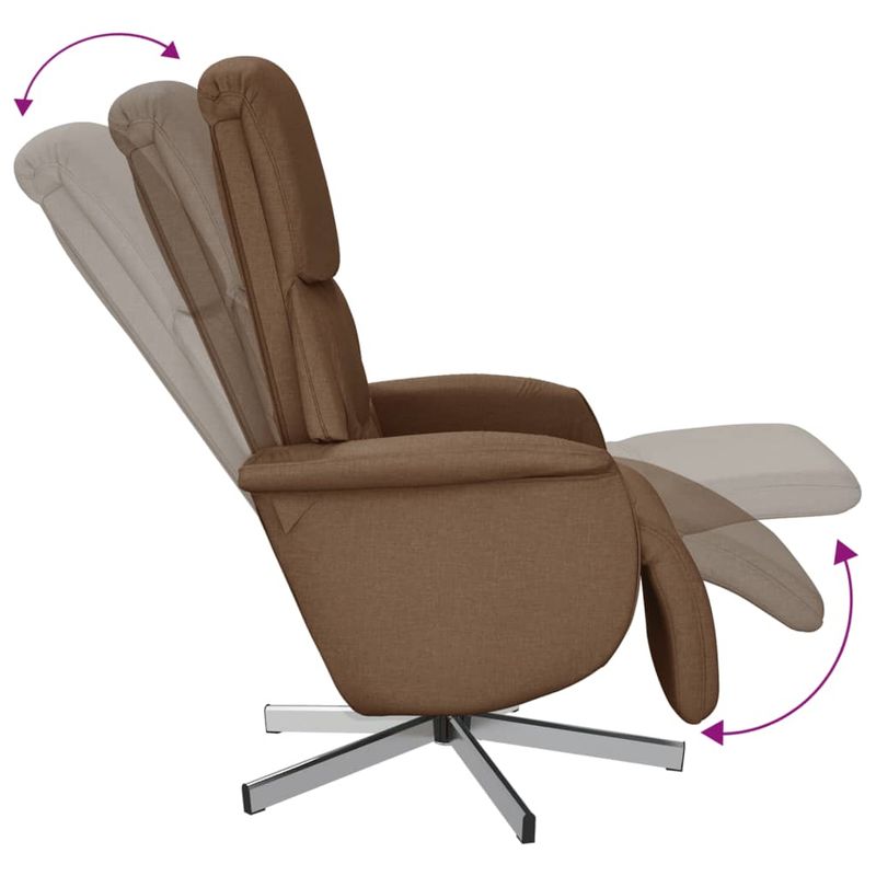 Casa si Gradina - Mobilier - Scaune si fotolii - Fotolii - Fotoliu rabatabil cu suport de picioare, maro, textil - Infinity.ro