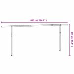 Casa si Gradina - Gradina si terasa - Umbrele si pavilioane - Umbrele - Set stalp pentru copertina, alb, 600x245 cm, fier - Infinity.ro