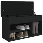 Casa si Gradina - Mobilier - Organizare si depozitare - Bancute - Banca de pantofi, negru, 82x32x45,5 cm, lemn prelucrat - Infinity.ro