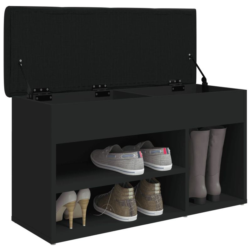 Casa si Gradina - Mobilier - Organizare si depozitare - Bancute - Banca de pantofi, negru, 82x32x45,5 cm, lemn prelucrat - Infinity.ro
