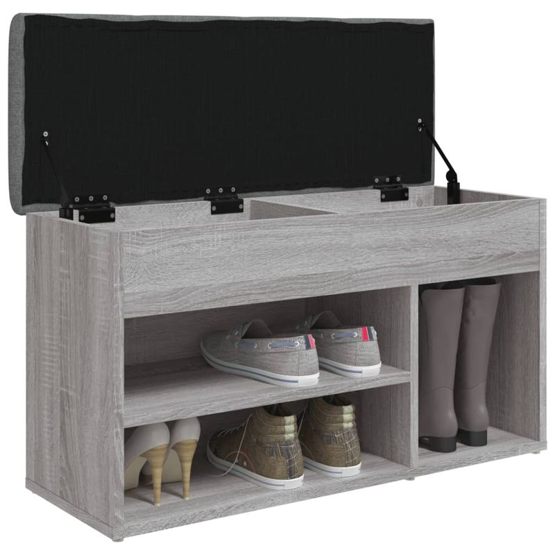Casa si Gradina - Mobilier - Organizare si depozitare - Bancute - Banca de pantofi, gri sonoma, 82x32x45,5 cm, lemn prelucrat - Infinity.ro
