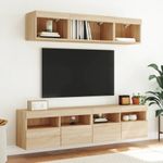 Casa si Gradina - Mobilier - Comode si corpuri - Comode - Comoda TV de perete cu LED, 2 buc. stejar sonoma, 80x30x40 cm - Infinity.ro