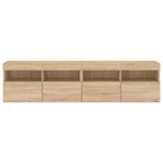 Casa si Gradina - Mobilier - Comode si corpuri - Comode - Comoda TV de perete cu LED, 2 buc. stejar sonoma, 80x30x40 cm - Infinity.ro