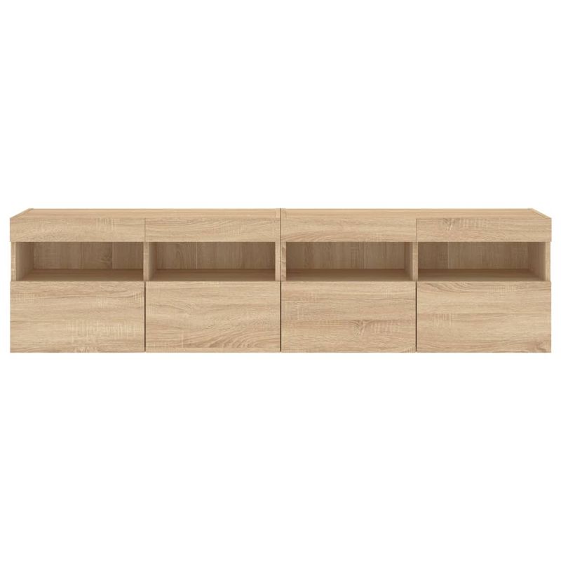 Casa si Gradina - Mobilier - Comode si corpuri - Comode - Comoda TV de perete cu LED, 2 buc. stejar sonoma, 80x30x40 cm - Infinity.ro