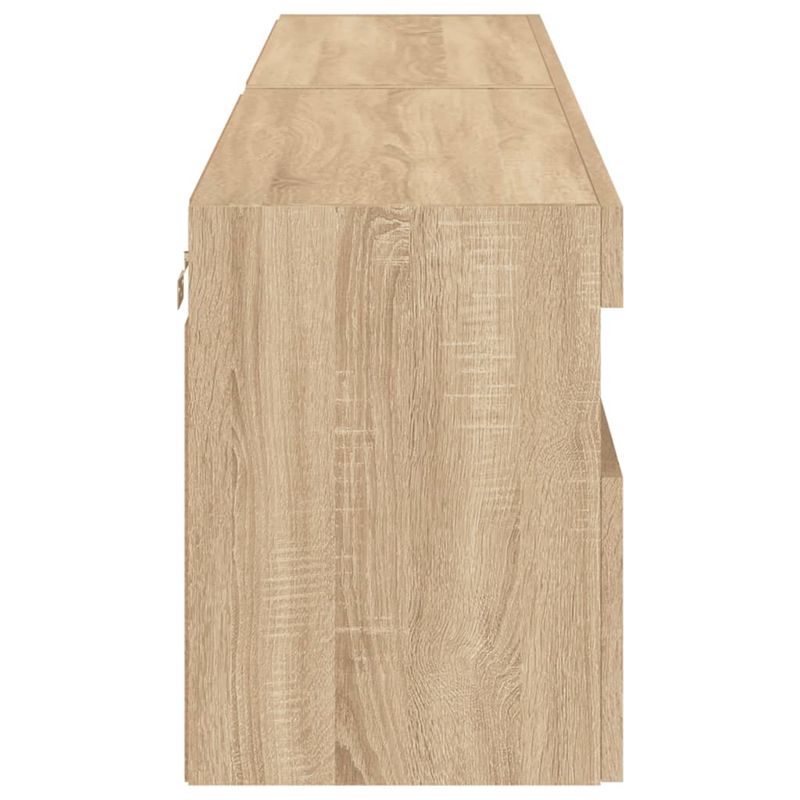 Casa si Gradina - Mobilier - Comode si corpuri - Comode - Comoda TV de perete cu LED, 2 buc. stejar sonoma, 80x30x40 cm - Infinity.ro