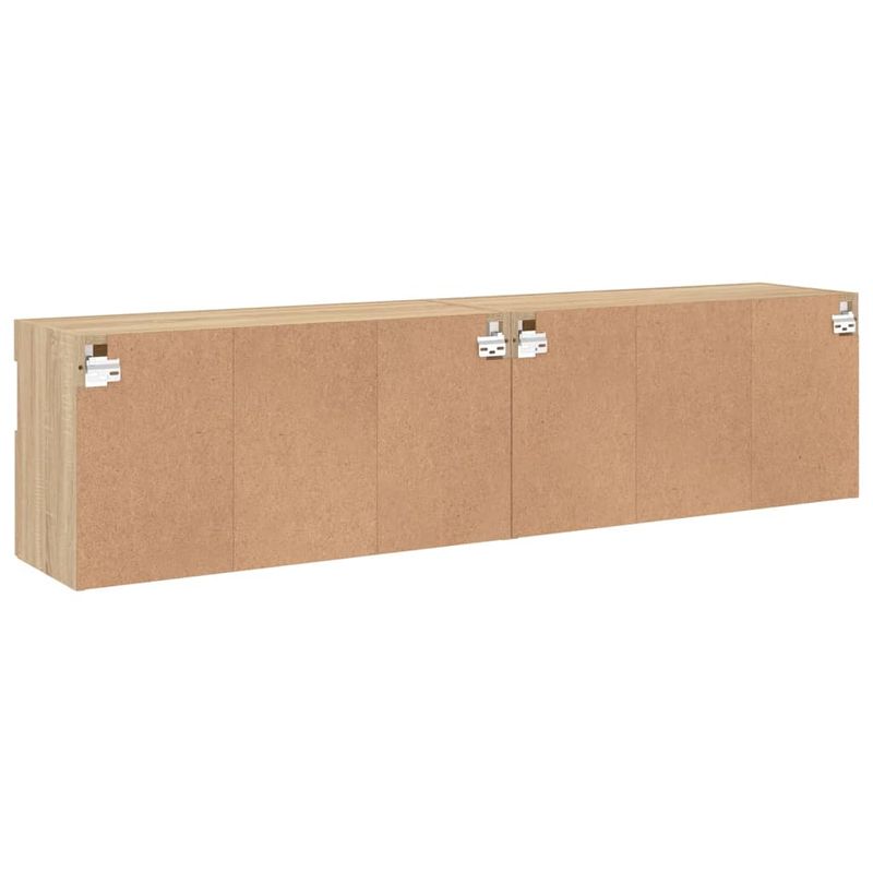 Casa si Gradina - Mobilier - Comode si corpuri - Comode - Comoda TV de perete cu LED, 2 buc. stejar sonoma, 80x30x40 cm - Infinity.ro