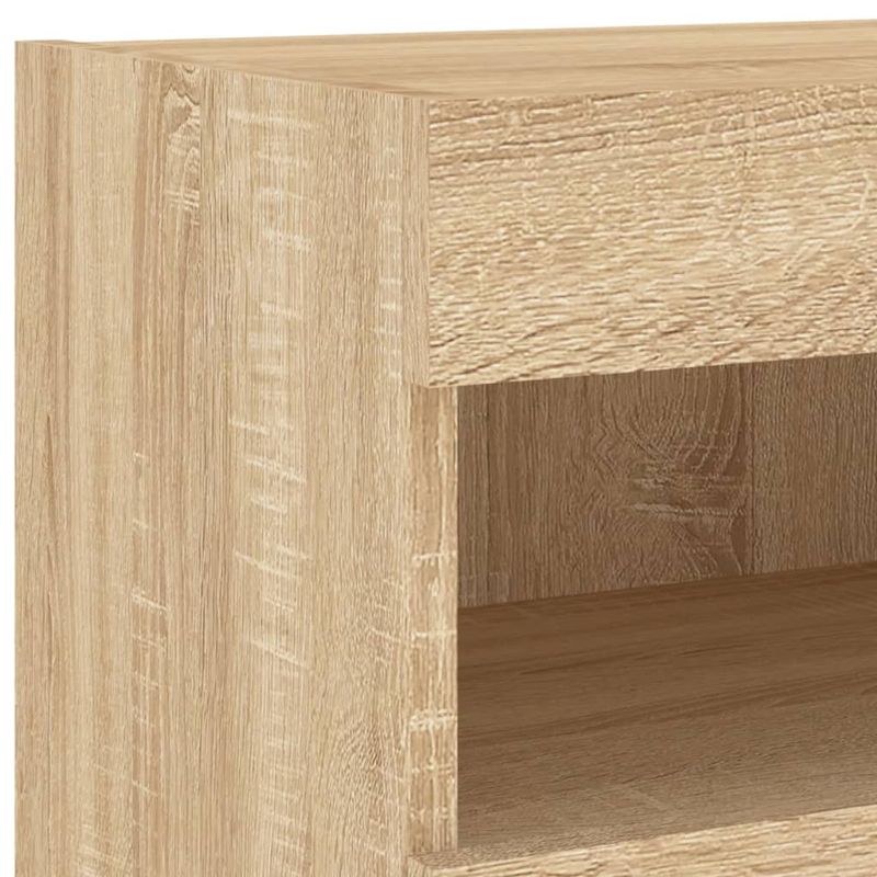 Casa si Gradina - Mobilier - Comode si corpuri - Comode - Comoda TV de perete cu LED, 2 buc. stejar sonoma, 80x30x40 cm - Infinity.ro