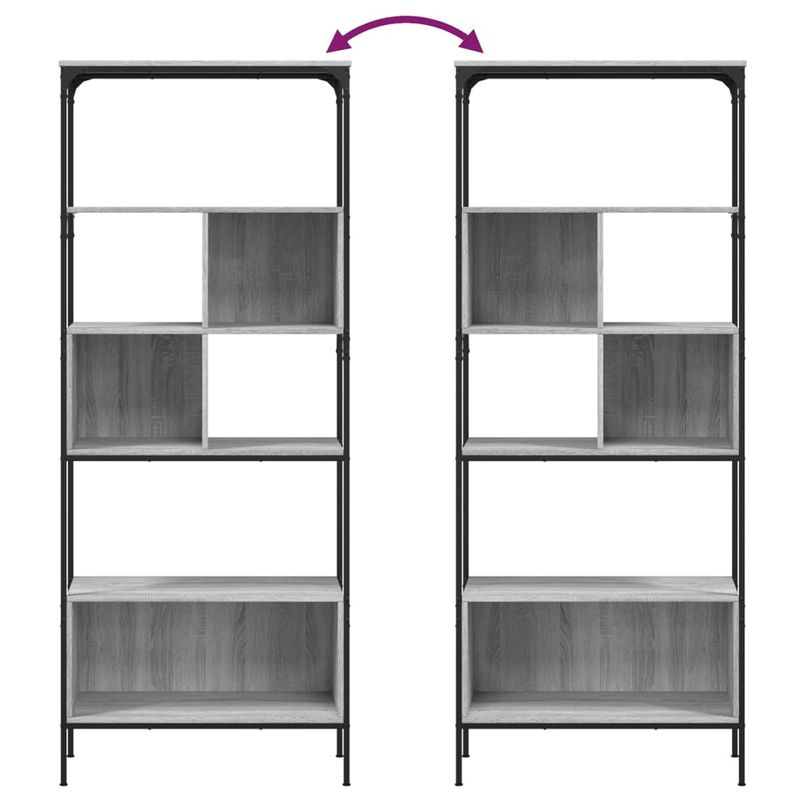 Casa si Gradina - Mobilier - Biblioteci si rafturi - Biblioteci - Biblioteca cu 5 niveluri gri sonoma 76x33x188,5cm lemn compozit - Infinity.ro