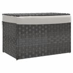 Casa si Gradina - Sanitare - Suporturi si accesorii baie - Accesorii baie - Cos de rufe cu capac, gri, 55,5x35x34 cm, poliratan - Infinity.ro