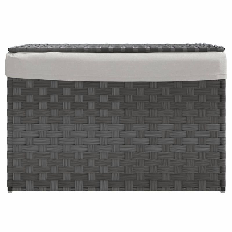 Market - Spalare si intretinere rufe - Uscatoare de rufe si accesorii - Cos de rufe cu capac, gri, 55,5x35x34 cm, poliratan - Infinity.ro