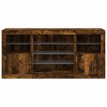 Casa si Gradina - Mobilier - Comode si corpuri - Comode - Servanta cu lumini LED, stejar fumuriu, 142,5x37x67 cm - Infinity.ro