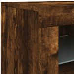 Casa si Gradina - Mobilier - Comode si corpuri - Comode - Servanta cu lumini LED, stejar fumuriu, 142,5x37x67 cm - Infinity.ro