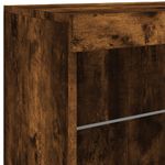 Casa si Gradina - Mobilier - Comode si corpuri - Comode - Servanta cu lumini LED, stejar fumuriu, 142,5x37x67 cm - Infinity.ro