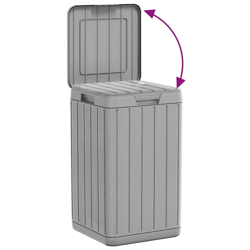 Casa si Gradina - Mobilier - Organizare si depozitare - Cosuri de gunoi - Cos de gunoi pentru exterior, gri, 38x38x65 cm, PP - Infinity.ro