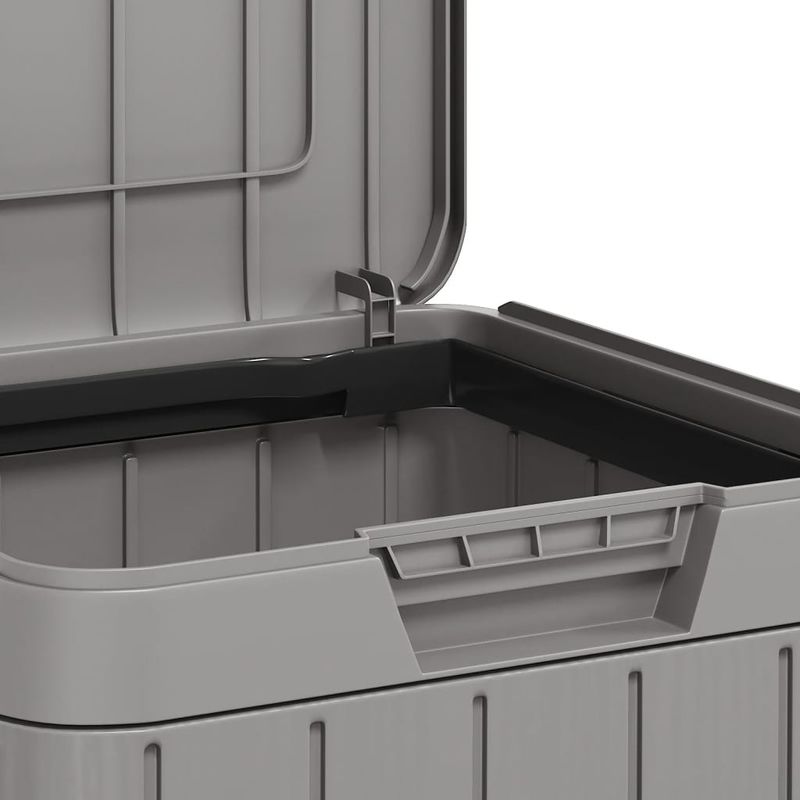 Casa si Gradina - Mobilier - Organizare si depozitare - Cosuri de gunoi - Cos de gunoi pentru exterior, gri, 38x38x65 cm, PP - Infinity.ro