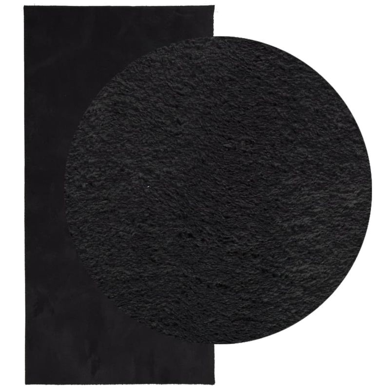 Casa si Gradina - Textile si covoare - Covoare - Covoare casa - Covor HUARTE, fir scurt, moale si lavabil, negru, 100x200 cm - Infinity.ro