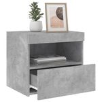 Casa si Gradina - Mobilier - Comode si corpuri - Noptiere - Noptiera cu lumini LED, gri beton, 50x40x45 cm - Infinity.ro