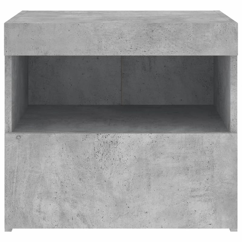 Casa si Gradina - Mobilier - Comode si corpuri - Noptiere - Noptiera cu lumini LED, gri beton, 50x40x45 cm - Infinity.ro