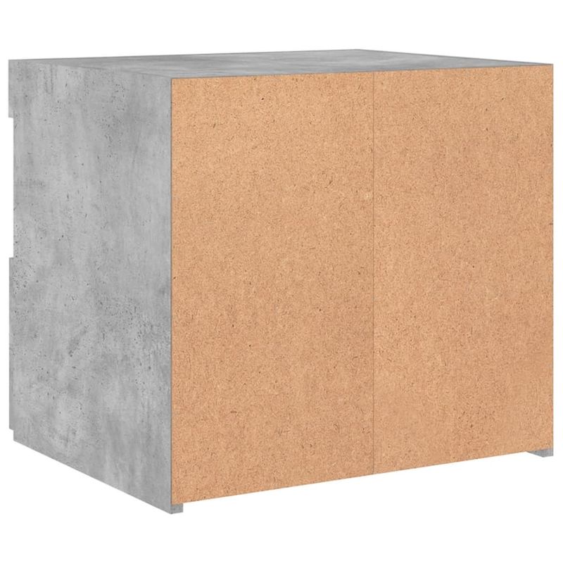 Casa si Gradina - Mobilier - Comode si corpuri - Noptiere - Noptiera cu lumini LED, gri beton, 50x40x45 cm - Infinity.ro