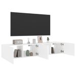 Casa si Gradina - Mobilier - Comode si corpuri - Comode - Comode TV de perete cu lumini LED, 2 buc., alb, 80x35x31 cm - Infinity.ro