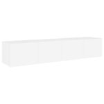 Casa si Gradina - Mobilier - Comode si corpuri - Comode - Comode TV de perete cu lumini LED, 2 buc., alb, 80x35x31 cm - Infinity.ro