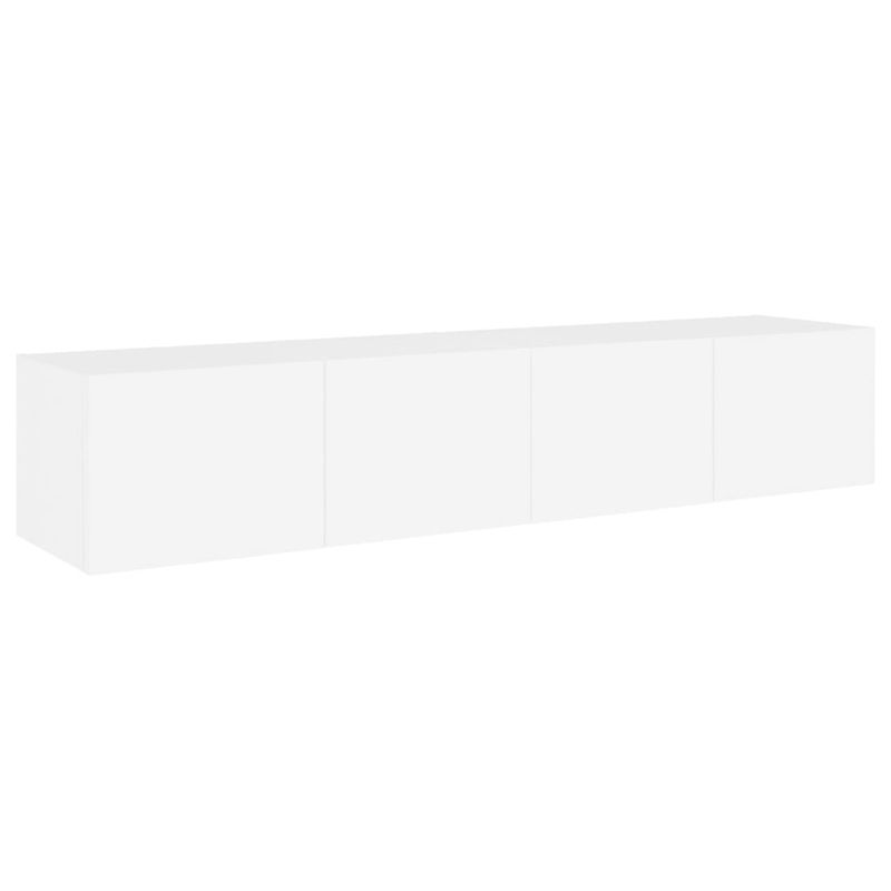 Casa si Gradina - Mobilier - Comode si corpuri - Comode - Comode TV de perete cu lumini LED, 2 buc., alb, 80x35x31 cm - Infinity.ro