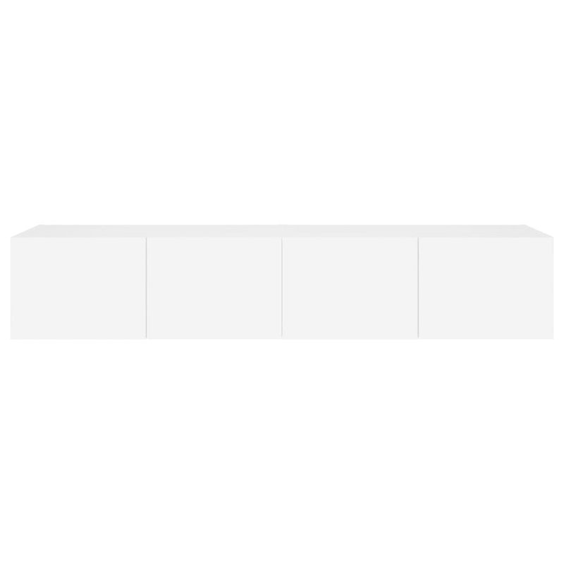 Casa si Gradina - Mobilier - Comode si corpuri - Comode - Comode TV de perete cu lumini LED, 2 buc., alb, 80x35x31 cm - Infinity.ro