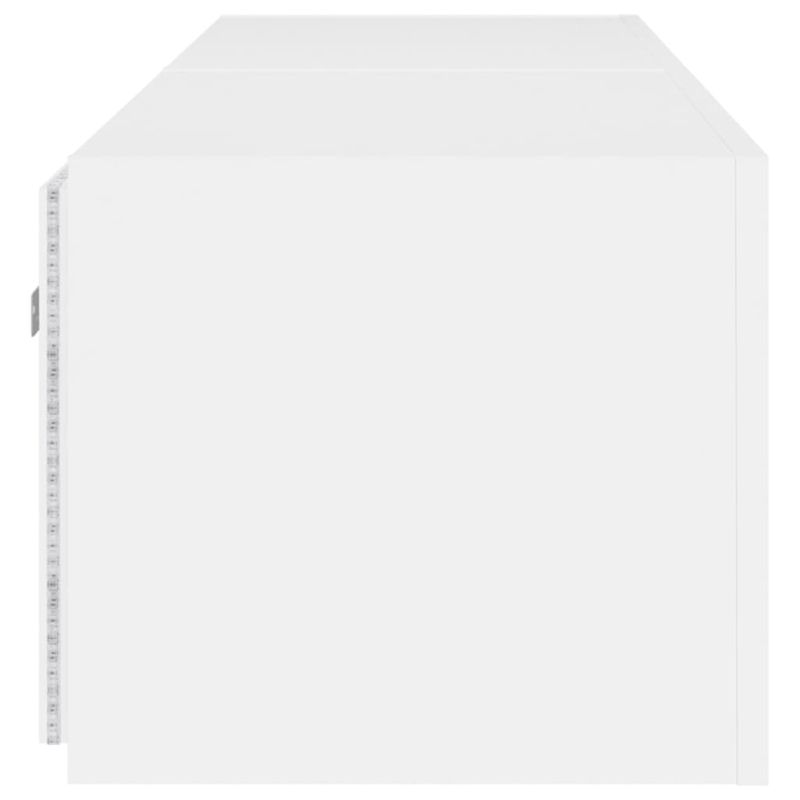 Casa si Gradina - Mobilier - Comode si corpuri - Comode - Comode TV de perete cu lumini LED, 2 buc., alb, 80x35x31 cm - Infinity.ro