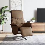 Casa si Gradina - Mobilier - Scaune si fotolii - Fotolii - Fotoliu rabatabil cu suport de picioare, maro, textil - Infinity.ro