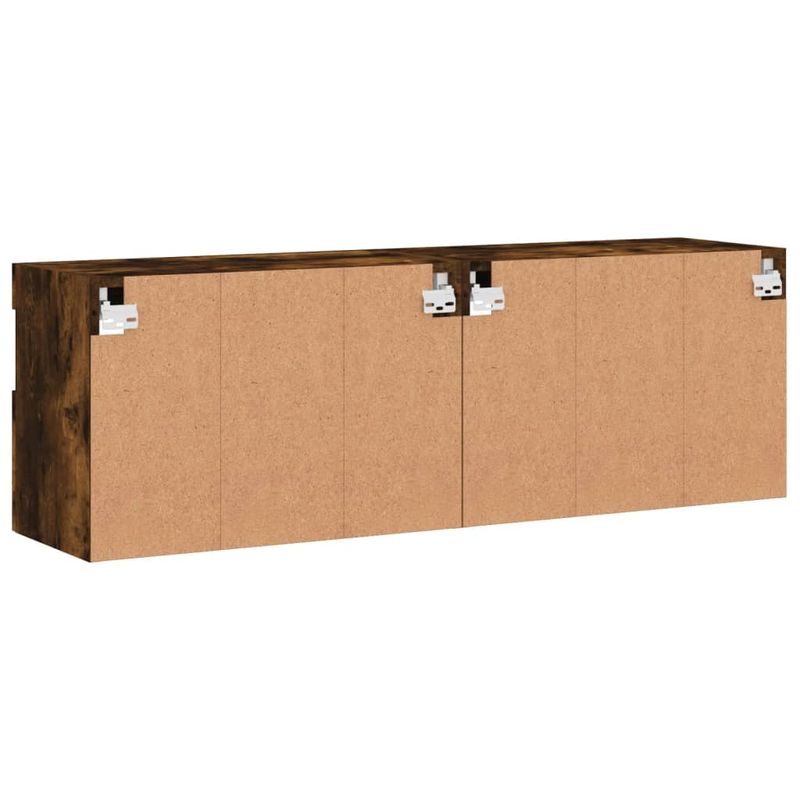 Casa si Gradina - Mobilier - Comode si corpuri - Comode - Comoda TV de perete cu LED, 2 buc. stejar fumuriu, 60x30x40 cm - Infinity.ro