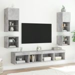 Casa si Gradina - Mobilier - Comode si corpuri - Comode - Noptiera cu lumini LED montata pe perete, gri beton - Infinity.ro