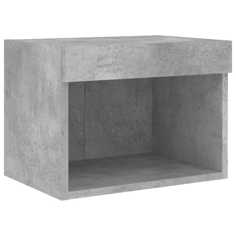 Casa si Gradina - Mobilier - Comode si corpuri - Comode - Noptiera cu lumini LED montata pe perete, gri beton - Infinity.ro