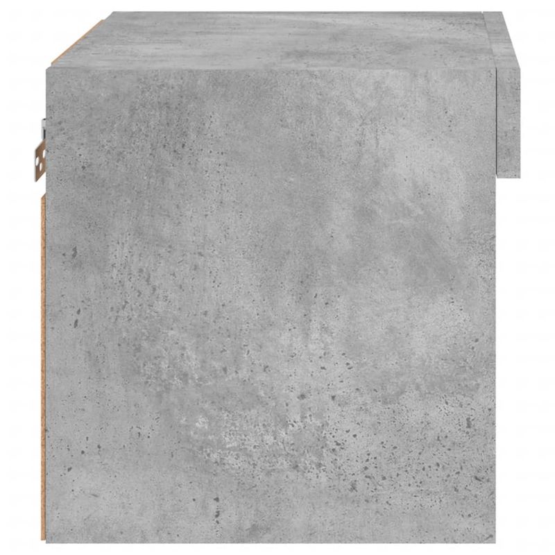 Casa si Gradina - Mobilier - Comode si corpuri - Comode - Noptiera cu lumini LED montata pe perete, gri beton - Infinity.ro