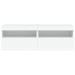 Casa si Gradina - Mobilier - Comode si corpuri - Comode - Comode TV de perete cu lumini LED, 2 buc., alb, 60x30x40 cm - Infinity.ro
