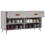 Casa si Gradina - Mobilier - Organizare si depozitare - Organizator incaltaminte - Banca de pantofi, gri sonoma, 102x35x55 cm, lemn prelucrat - Infinity.ro