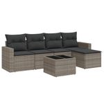 Casa si Gradina - Gradina si terasa - Mobilier exterior - Canapele si fotolii gradina - Set mobilier gradina cu perne, 6 piese, gri, poliratan - Infinity.ro