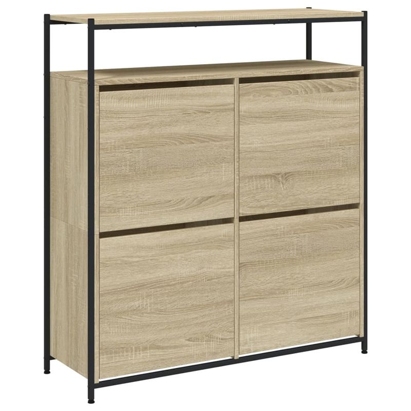Casa si Gradina - Mobilier - Organizare si depozitare - Organizator incaltaminte - Pantofar cu 4 sertare rabatabile, stejar sonoma, 100x34x112 cm - Infinity.ro