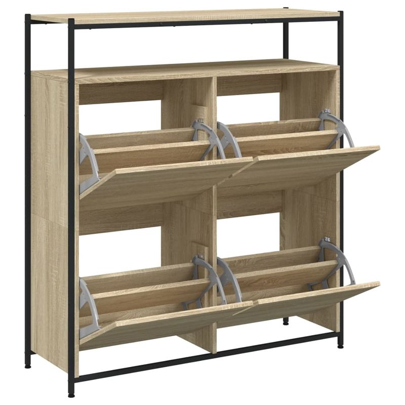 Casa si Gradina - Mobilier - Organizare si depozitare - Organizator incaltaminte - Pantofar cu 4 sertare rabatabile, stejar sonoma, 100x34x112 cm - Infinity.ro