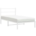 Casa si Gradina - Mobilier - Paturi si accesorii - Paturi - Cadru de pat metalic cu tablie, alb, 100x190 cm - Infinity.ro