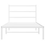 Casa si Gradina - Mobilier - Paturi si accesorii - Paturi - Cadru de pat metalic cu tablie, alb, 100x190 cm - Infinity.ro