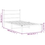 Casa si Gradina - Mobilier - Paturi si accesorii - Paturi - Cadru de pat metalic cu tablie, alb, 100x190 cm - Infinity.ro