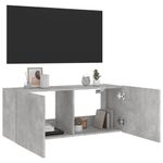 Casa si Gradina - Mobilier - Comode si corpuri - Comode - Comoda TV de perete cu lumini LED, gri beton, 100x35x41 cm - Infinity.ro