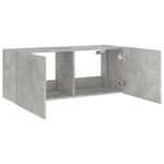 Casa si Gradina - Mobilier - Comode si corpuri - Comode - Comoda TV de perete cu lumini LED, gri beton, 100x35x41 cm - Infinity.ro