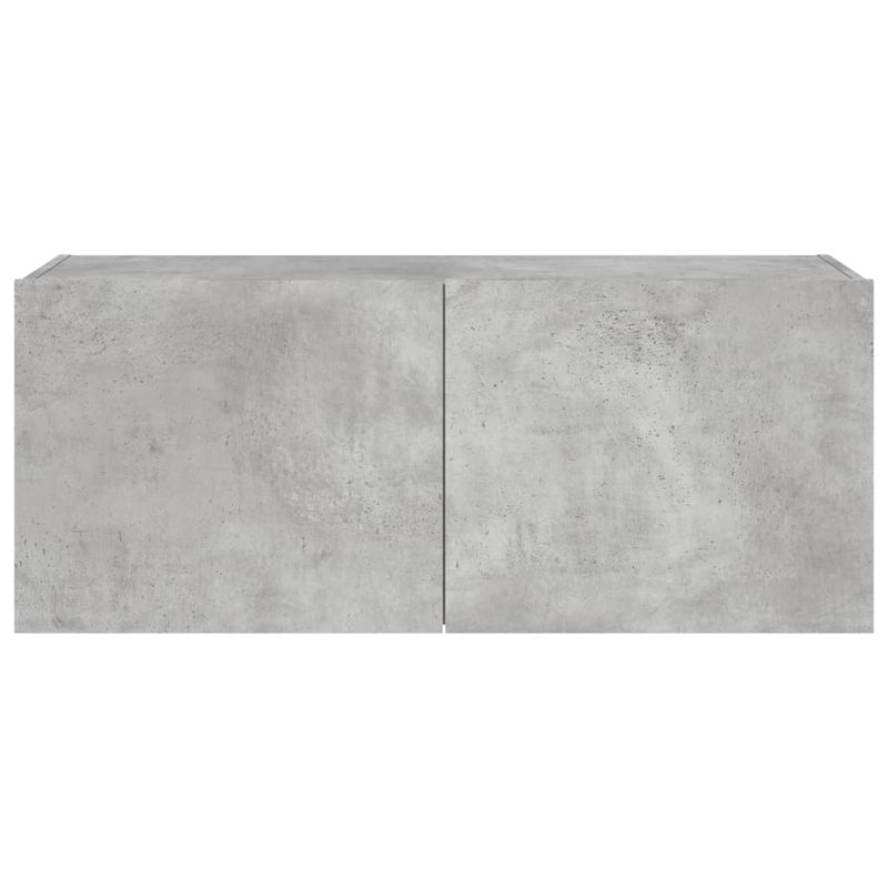 Casa si Gradina - Mobilier - Comode si corpuri - Comode - Comoda TV de perete cu lumini LED, gri beton, 100x35x41 cm - Infinity.ro