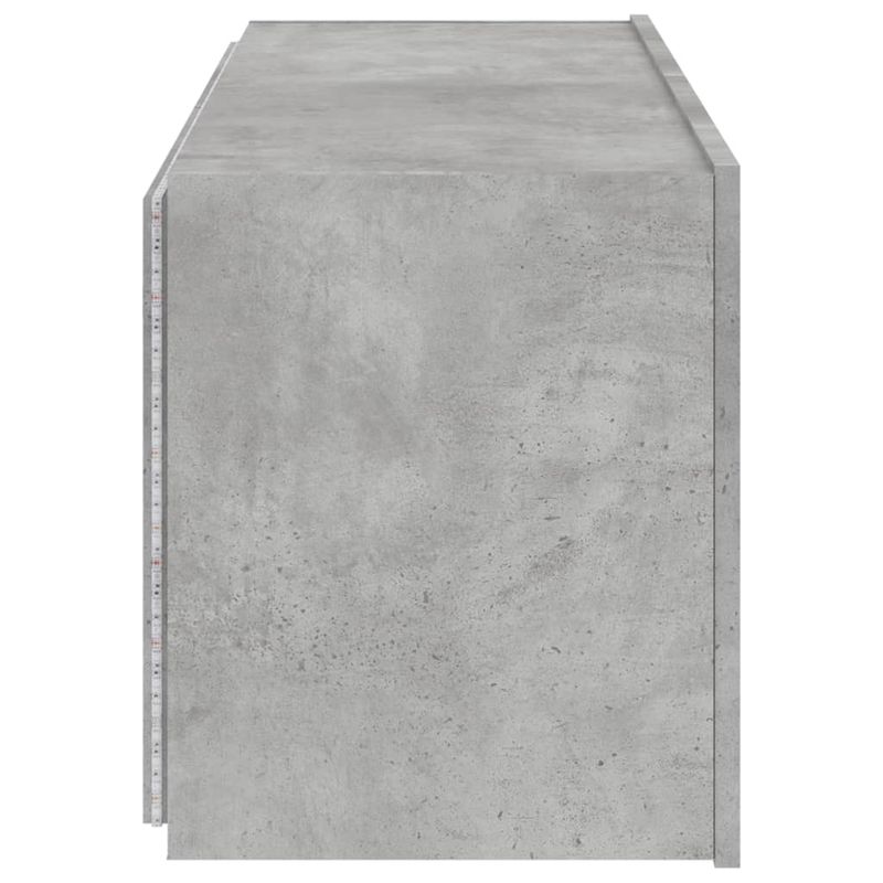 Casa si Gradina - Mobilier - Comode si corpuri - Comode - Comoda TV de perete cu lumini LED, gri beton, 100x35x41 cm - Infinity.ro