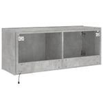 Casa si Gradina - Mobilier - Comode si corpuri - Comode - Comoda TV de perete cu lumini LED, gri beton, 100x35x41 cm - Infinity.ro
