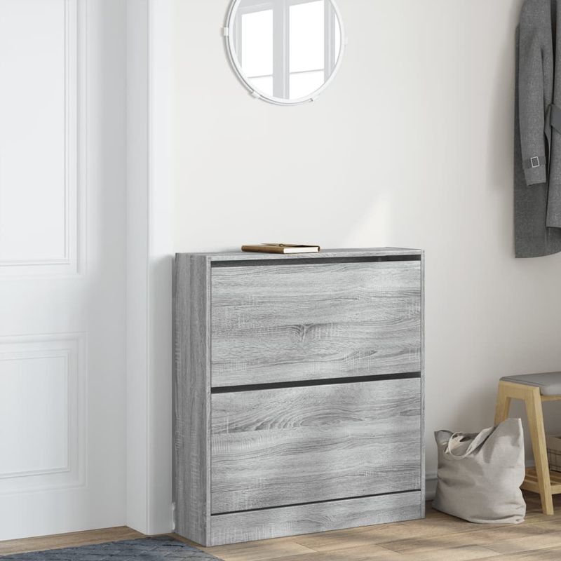 Casa si Gradina - Mobilier - Organizare si depozitare - Organizator incaltaminte - Pantofar, gri sonoma, 80x21x87,5 cm, lemn prelucrat - Infinity.ro