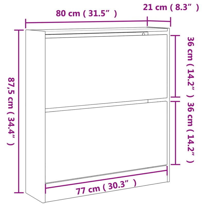 Casa si Gradina - Mobilier - Organizare si depozitare - Organizator incaltaminte - Pantofar, gri sonoma, 80x21x87,5 cm, lemn prelucrat - Infinity.ro